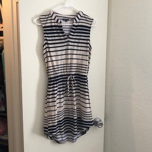 Blue and Cream Striped Dress